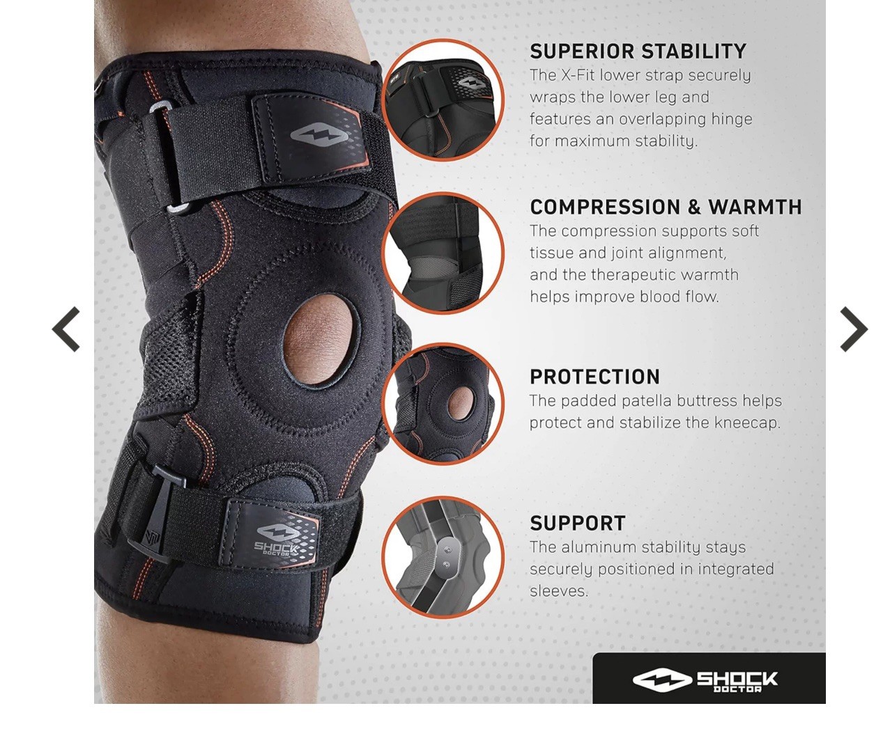 Shock Doctor 872 Knee Brace brace w/dual Hinges size XXL