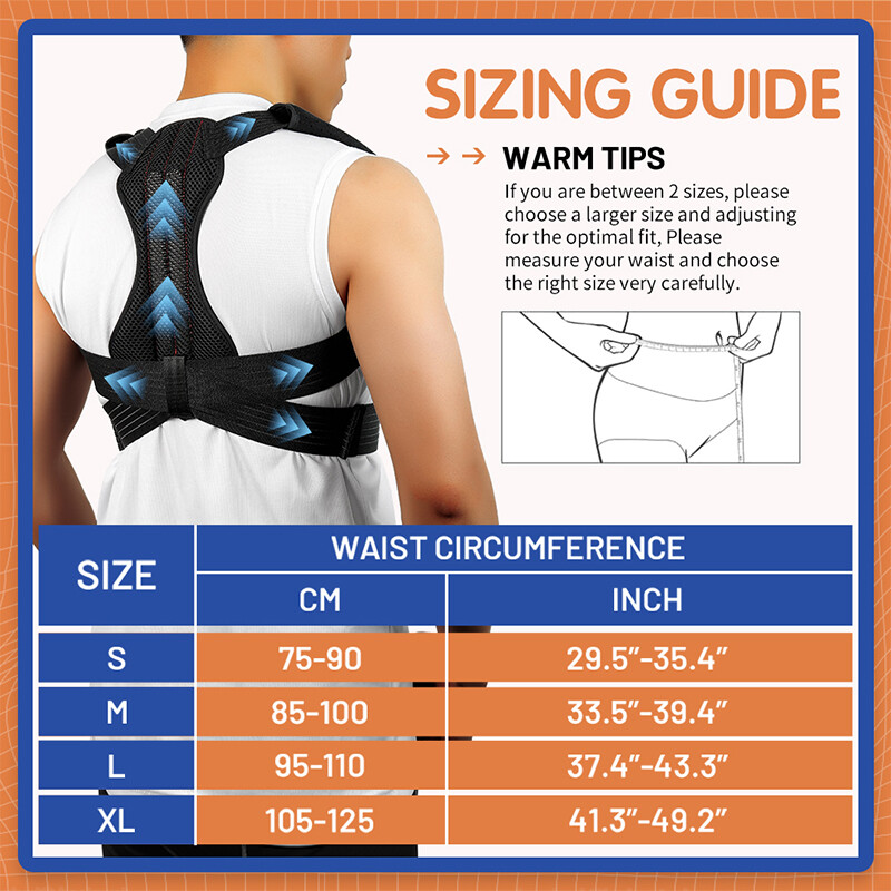 Adjustable Posture Corrector Low Back Support Shoulder Brace Belt Fit Men Women