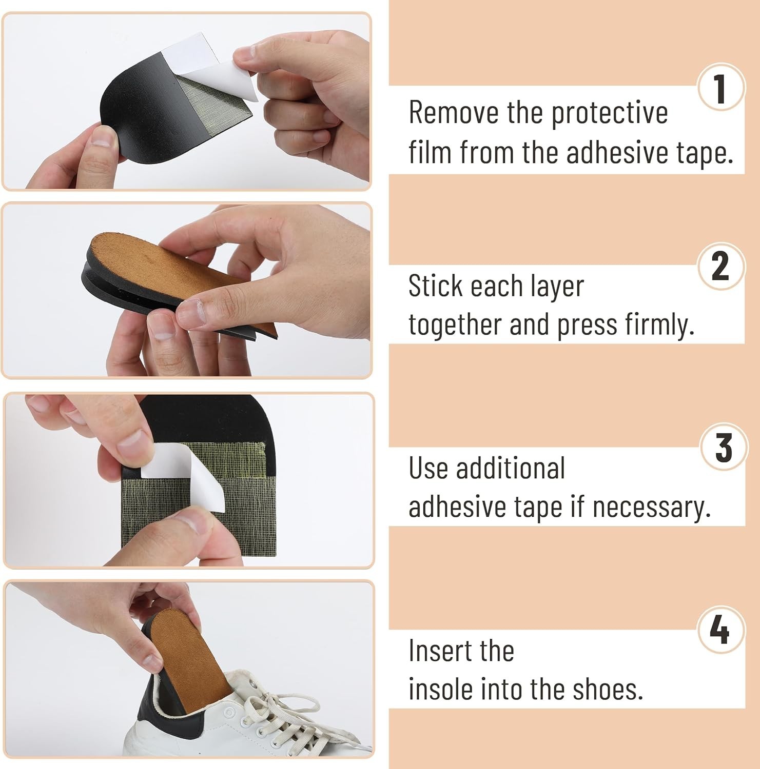 Dr. JK Adjustable Heel Lifts – 4 Layers, Large Size, Pain Relief for Uneven Legs