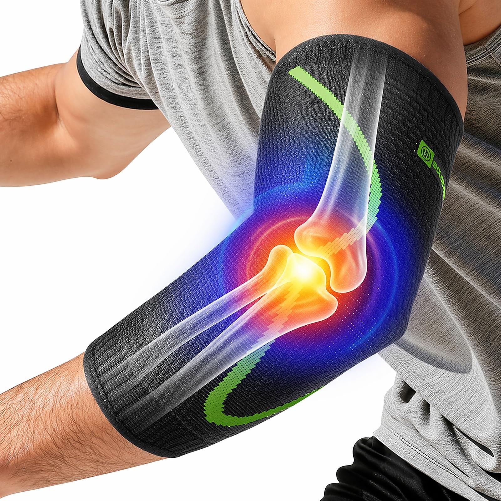 Elbow Brace for Tennis Elbow & Tendonitis, Compression Sleeve with Gel Pads, 4D