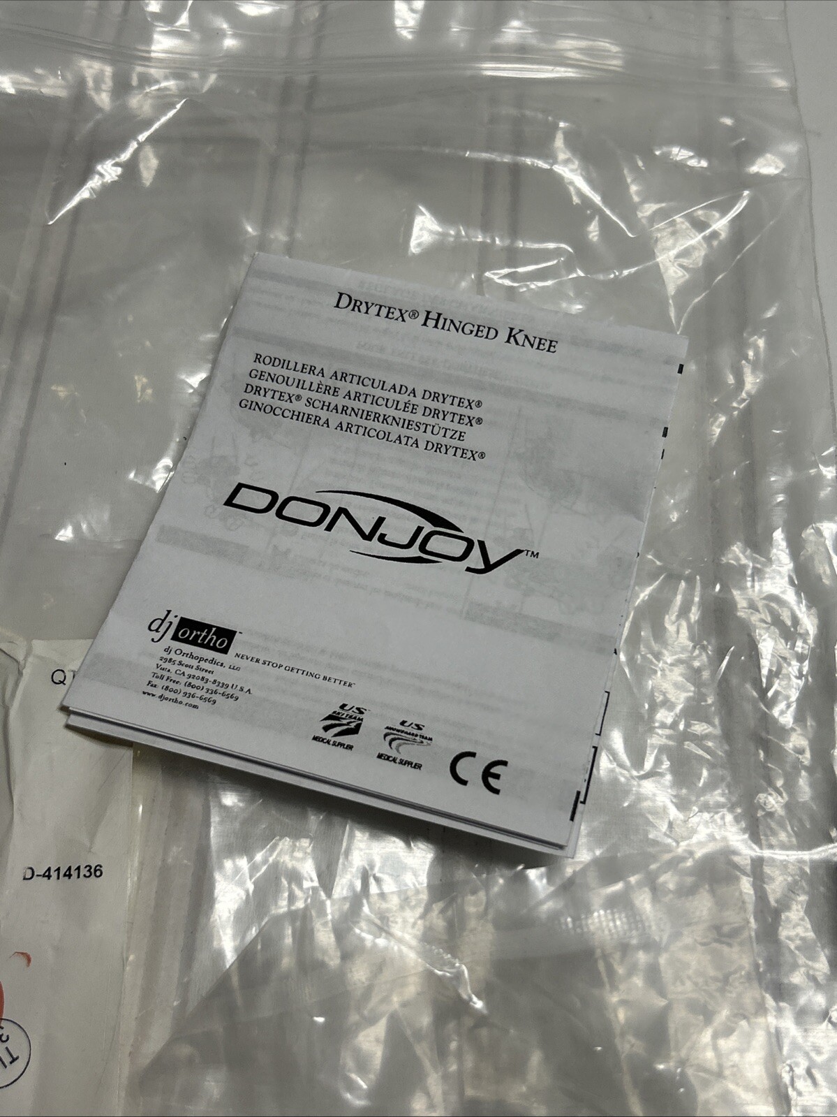 DonJoy Deluxe Hinged Knee Brace Drytex Sleeve Open Popliteal Small NOP*