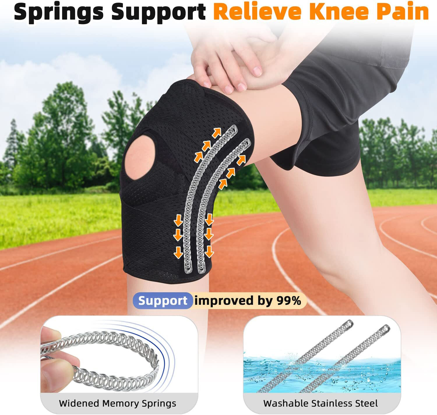 Breathable Knee Support Brace Patella Joint Pain Arthritis Relief Wrap Sport Gym