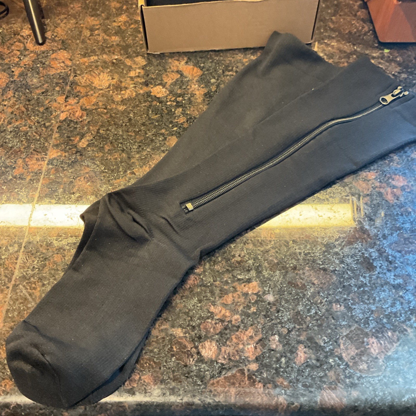 3 pair Zip-Up Compression Socks 20-30 mmHg Closed Toe Zipper Black 2XL uni-sex