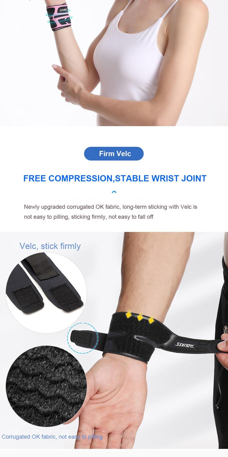 Aolikes 1pcs Wrist Brace,ultra-thin Compression Wrist Straps Wrist Support for W