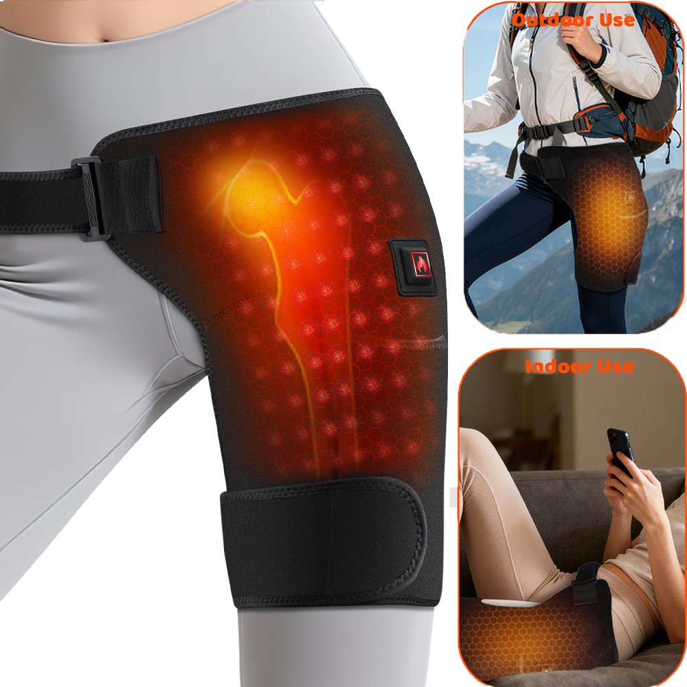 Hip Heating Pad for Hip Support Brace,Cordless Portable Heated Hip Warmer Wrap