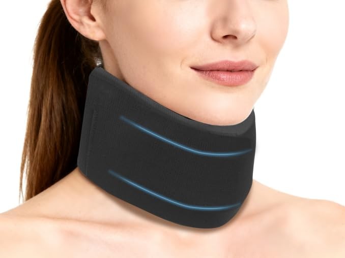 Neck Brace for Sleeping, Soft Foam Cervical Collar M(Type2), Black
