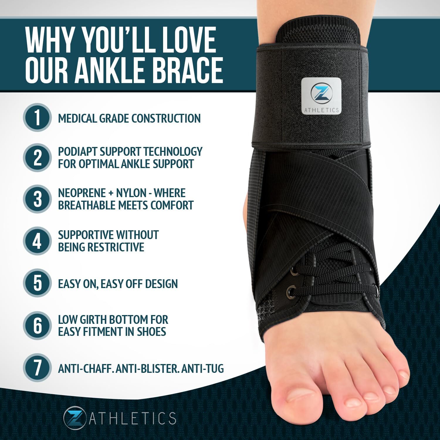 Adjustable Orthopedic Ankle Brace For Pain Relief Compression Support