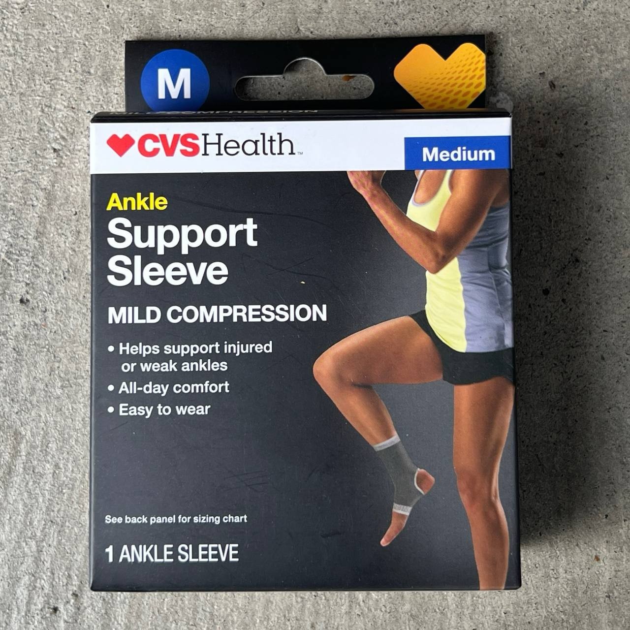 CVS Health Ankle Support Sleeve with Mild Compression – Medium