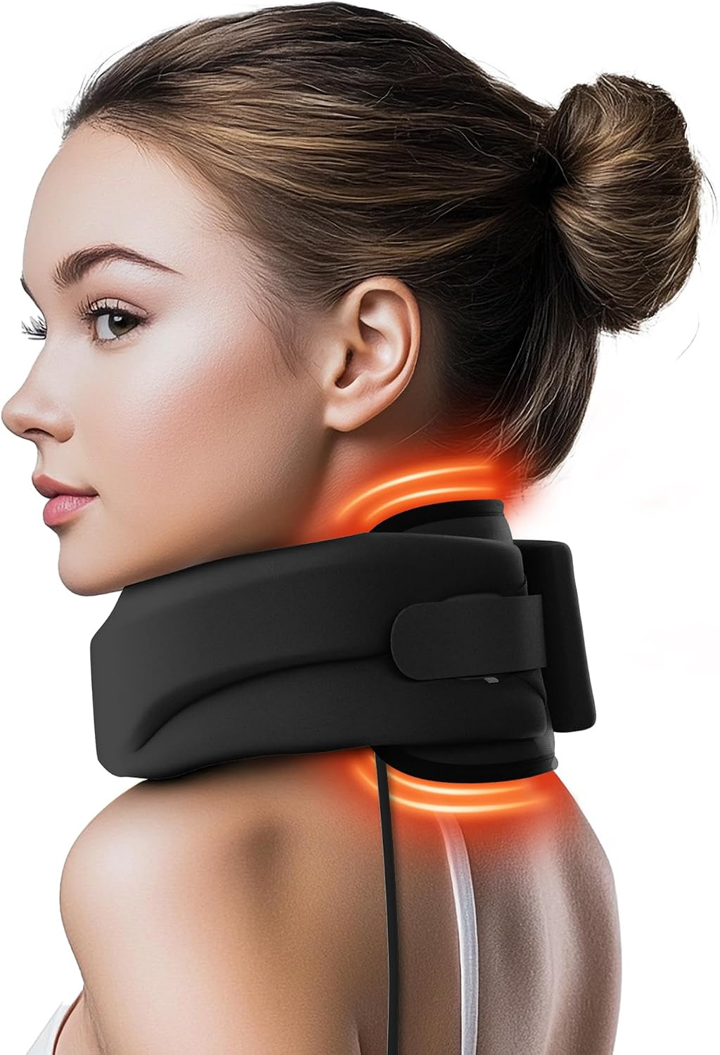 Heated Neck Brace Cervical Collar – Neck Support Brace with Heating Pad, Soft Fo