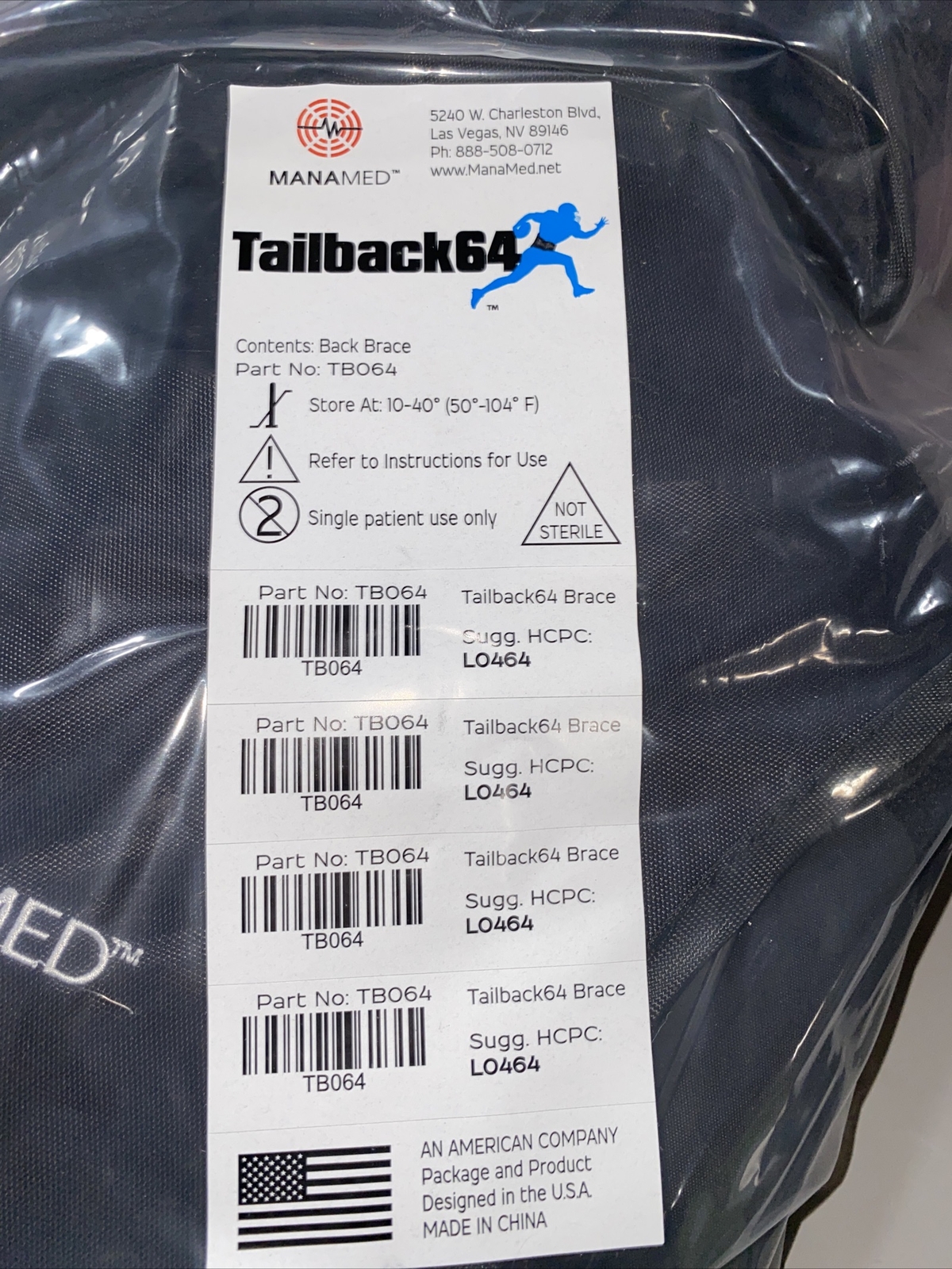 manamed tailback 64 Back Brace TB064