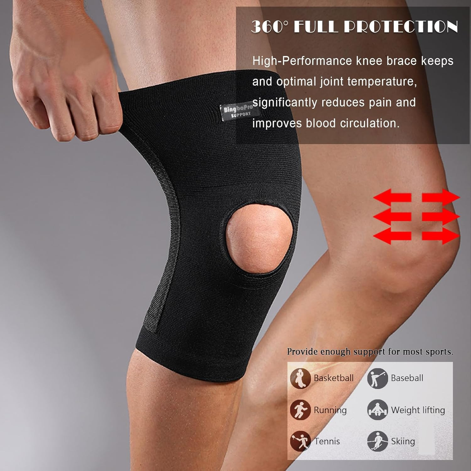 Professional Knee Brace with Stabilizer for Men Women,Compression Knee Sleeve Su