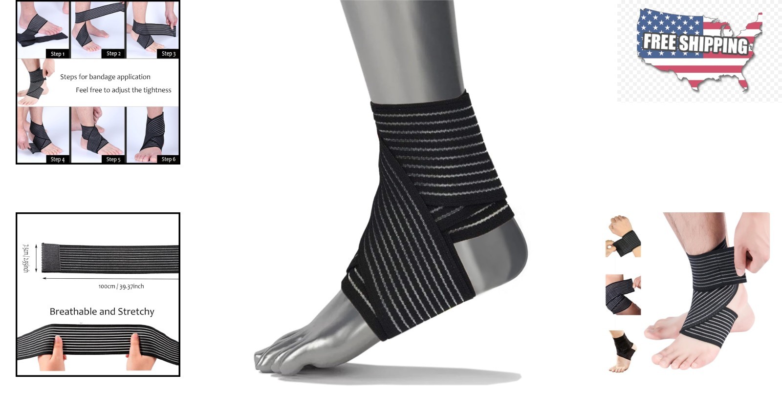 Sports-Ready Adjustable Ankle Compression Wrap for Maximum Support & Comfort