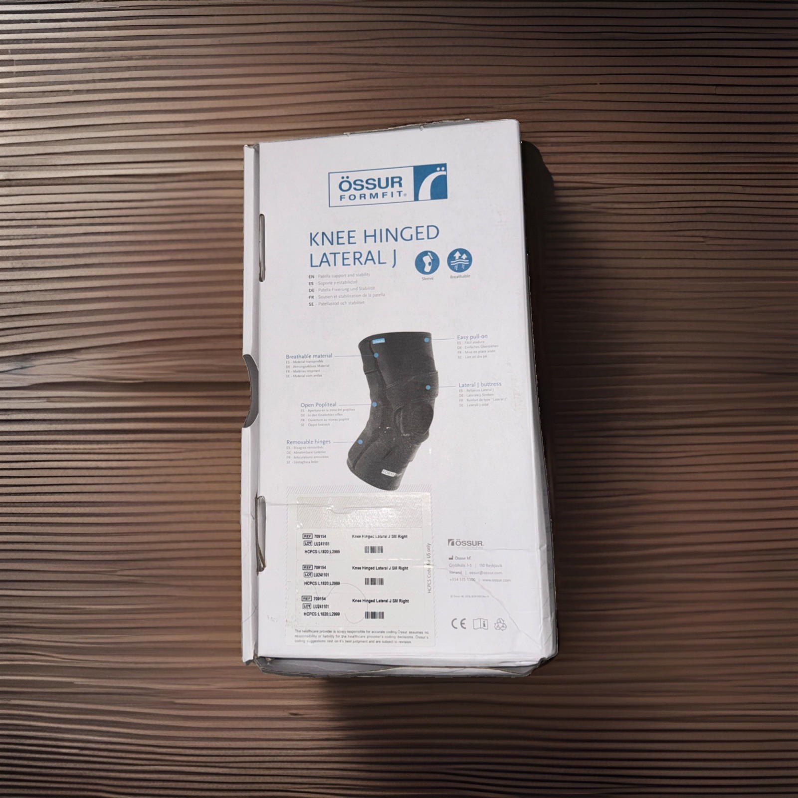 Ossur Form Fit Hinged Pull-On Lateral Right Knee J Brace, Small – NEW!