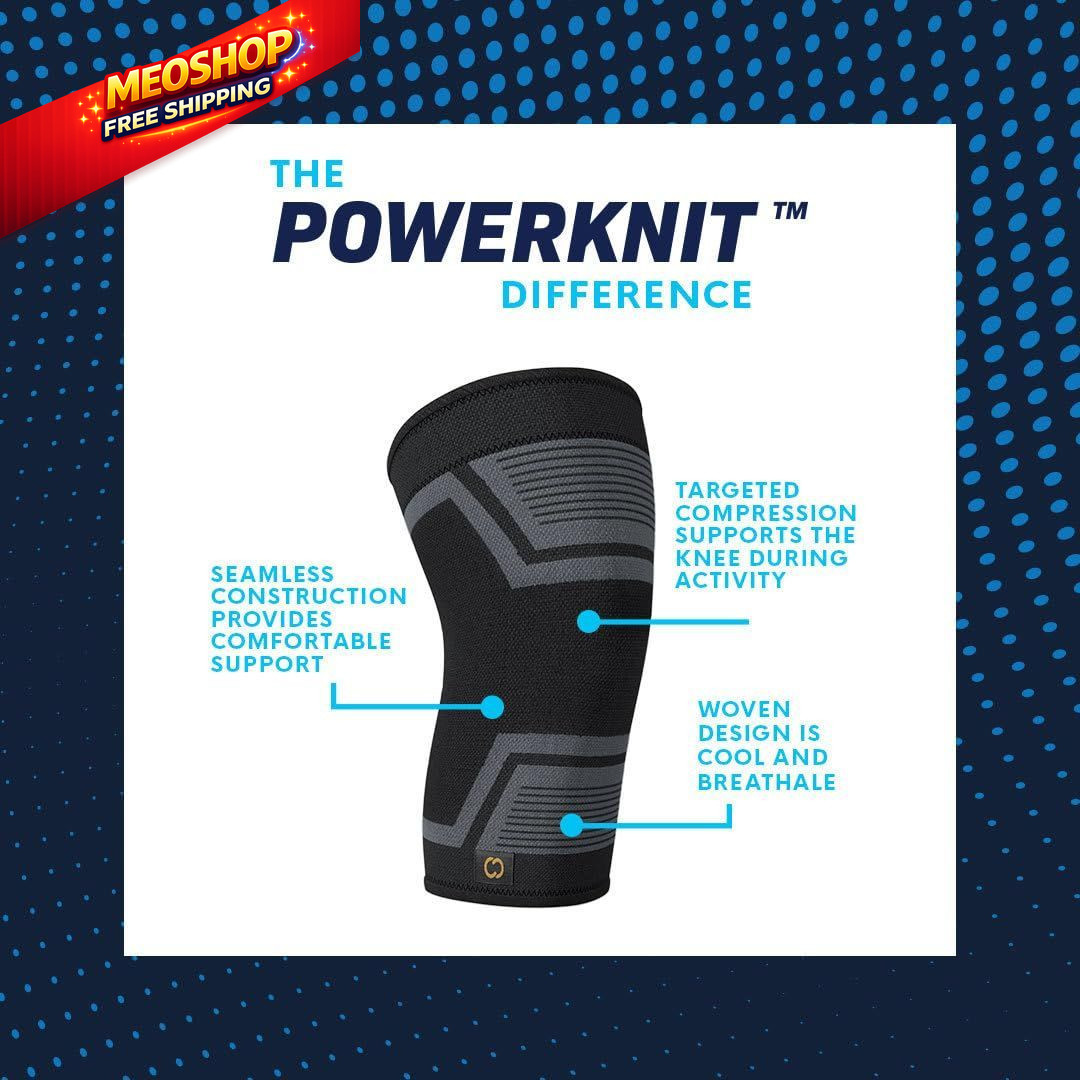 Copper Compression PowerKnit Knee Sleeve- Stabilizer Large/XL, Black