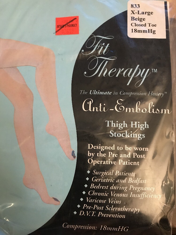 Anti Embolism THIGH Stockings 18mmHg Compression CLOSED Toe Supports Surgery