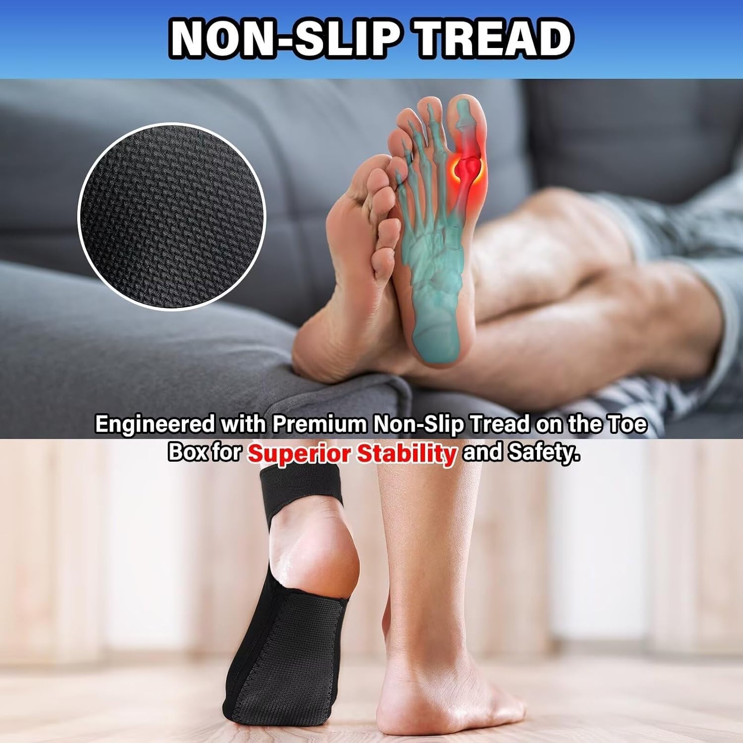 Plantar Fasciitis Night Splint Adjustable Foot Drop Ankle Brace Support Toe Pain