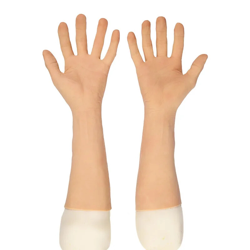Simulation Male Silicone Prosthesis Gloves False Artificial Skin Sleeve Arm
