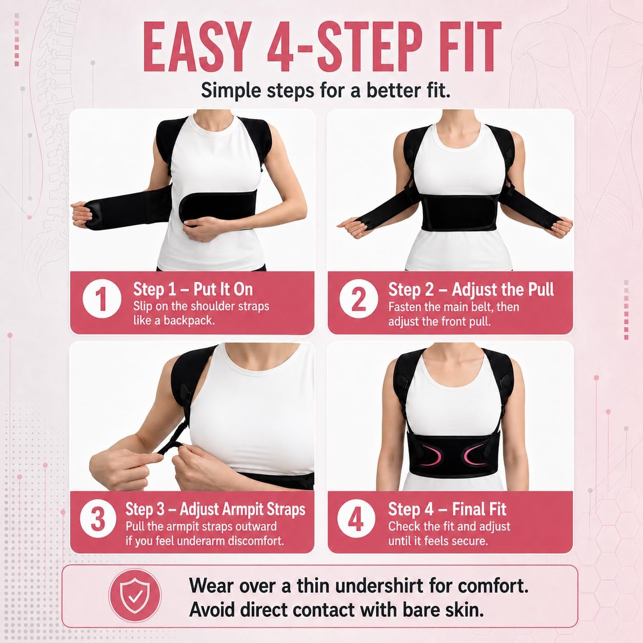 Posture Corrector for Women, Adjustable Upper Back Brace with Wide Shoulder S…