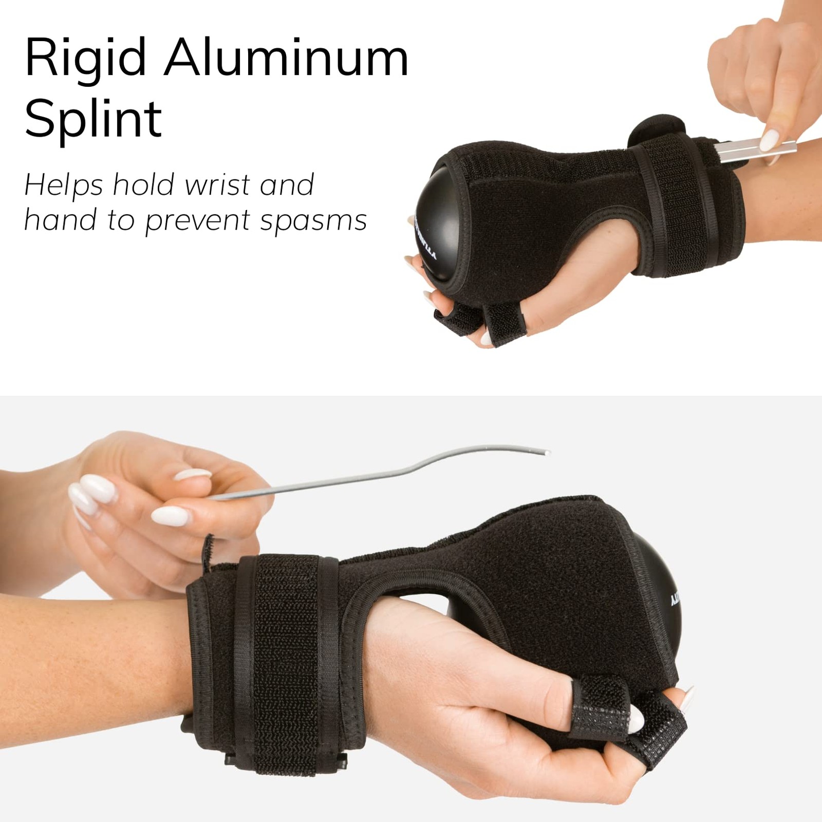 BraceAbility Anti Spasticity Splint – Contracture Stroke One Size, Black