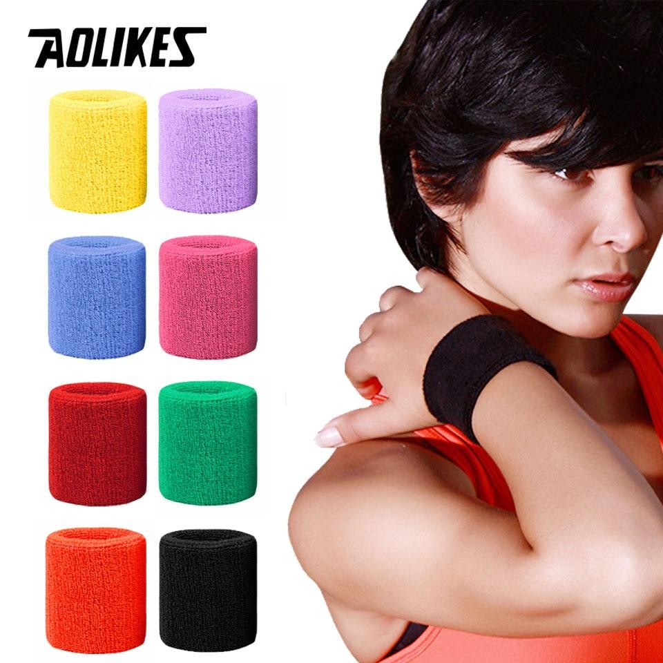 Aolikes 1pcs Wrist Brace Support Wrap Tennis Wristband Sport Sweatband for Gym B