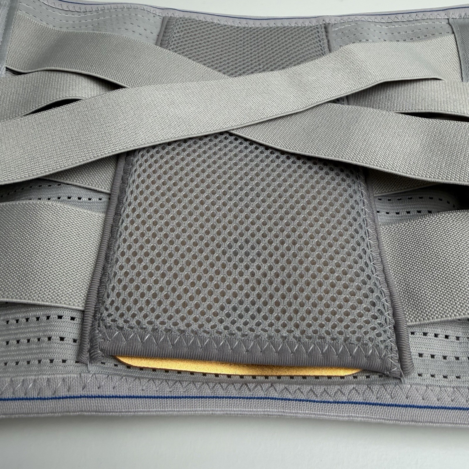 2XL Lumbar Back Support Brace Gray Adjustable Compression Belt Breathable 46”