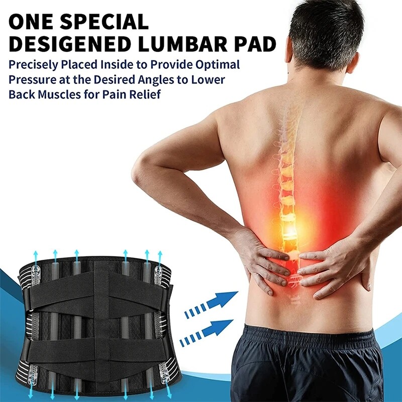 Men Women Waist Trainer Brace Lumbar Support Belt Lower Back Pain Relif Bands US