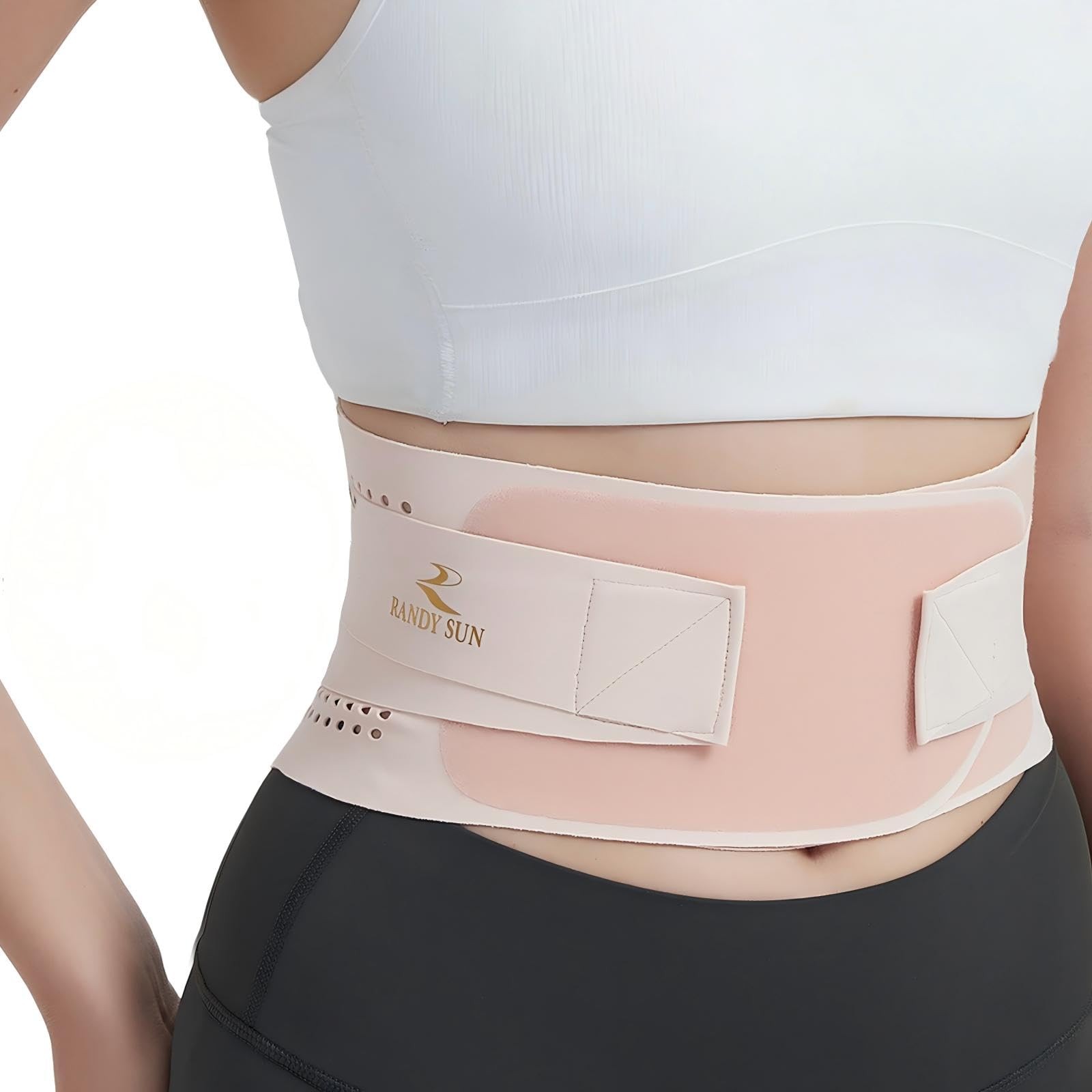 Lower Back Brace Women Lightweight Compression Wrap Lumbar Support Pink Large