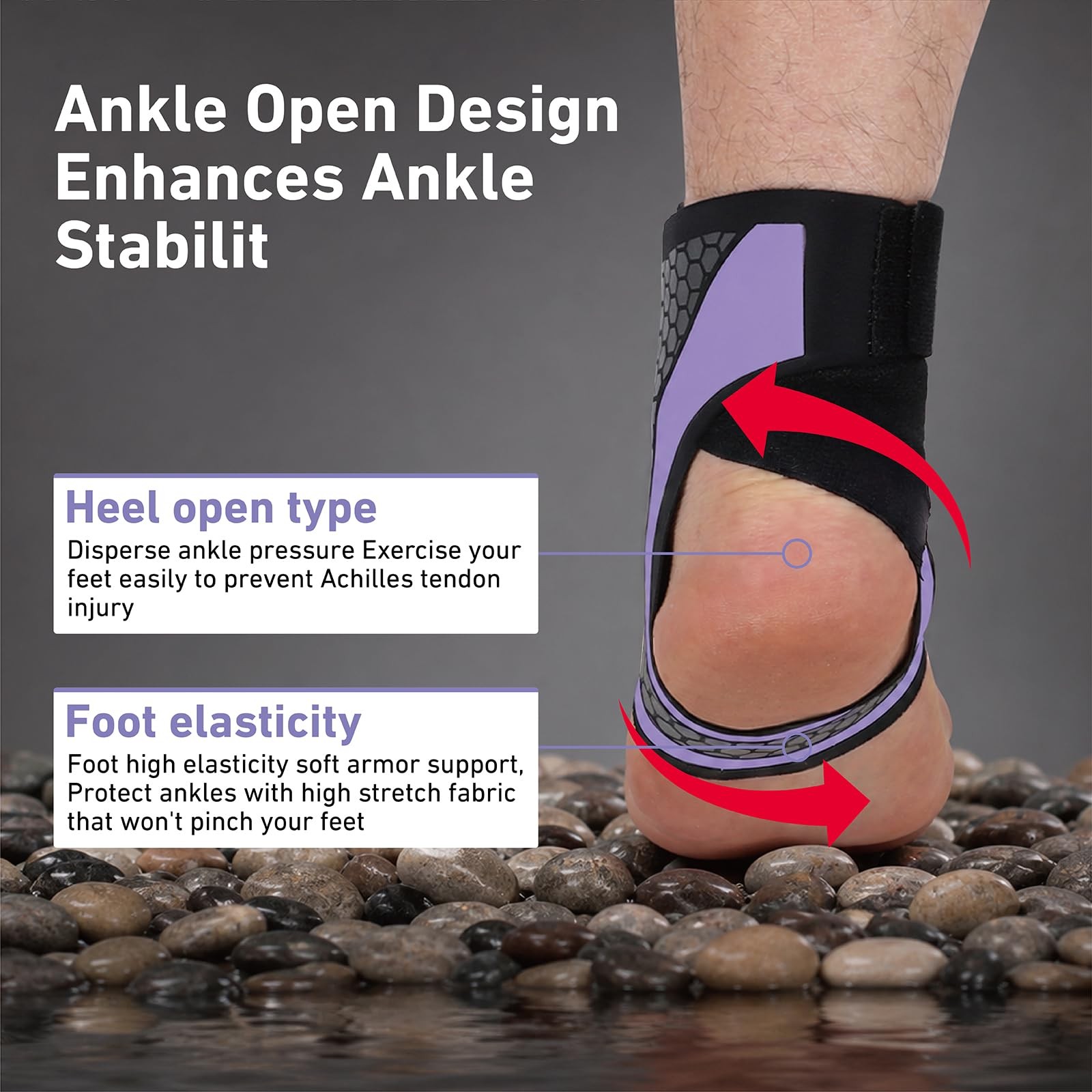 Buoydas Ankle Brace for Men & Women, Purple, 1 Pc 1pc, Purple