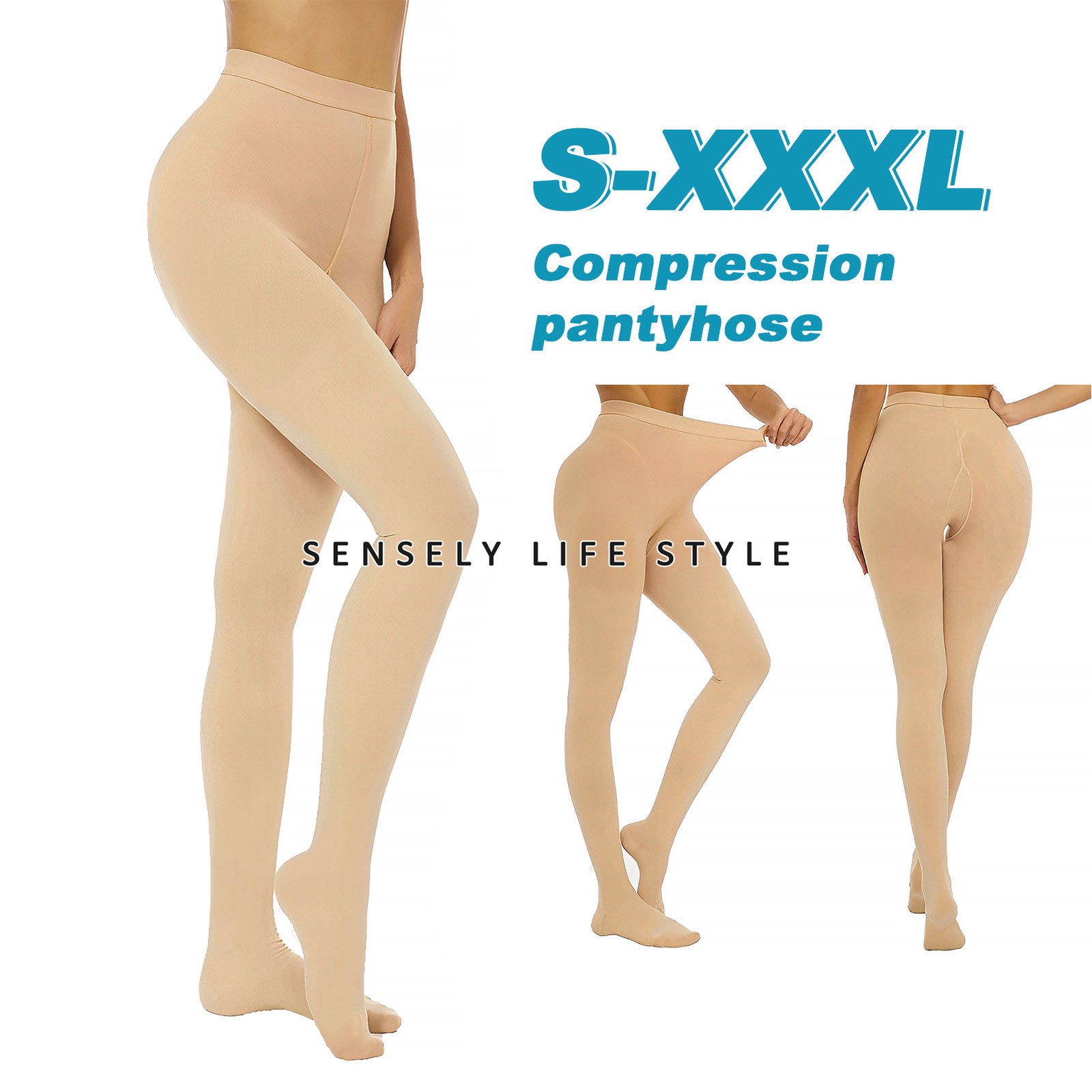 Compression Pantyhose for Women 20-30mmHg Closed Toe for Swelling Relief S-XXL