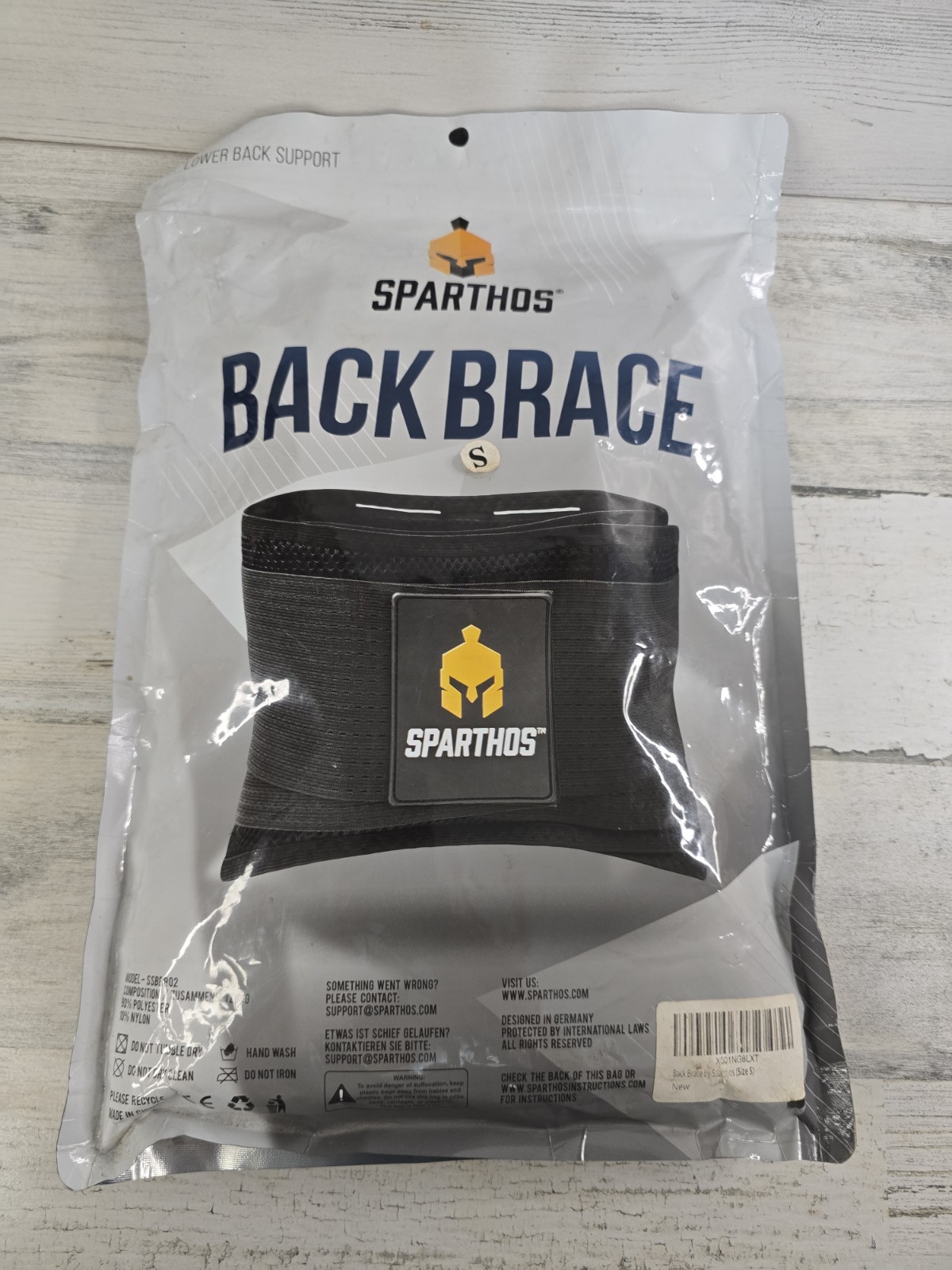 Sparthos Back Brace Lower Back Support Belt Black Small SSBB902 Sciatica Relief