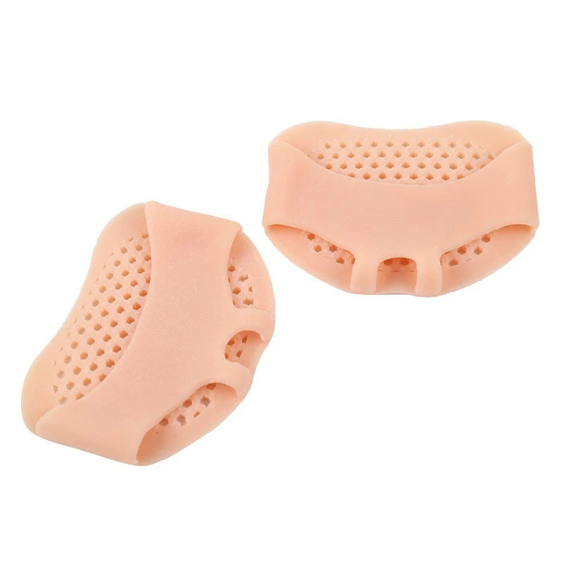 1 Pair Silicone Metatarsal Sleeve Pads Half Toe Bunion Sole Forefoot Gel Pads Cu