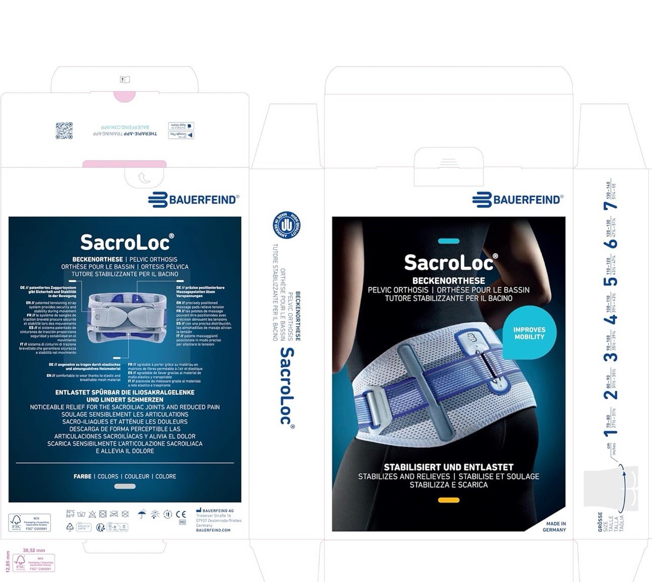 Bauerfeind SacroLoc Back Support Brace Pain Relief Stabilize & Relieve Pressure