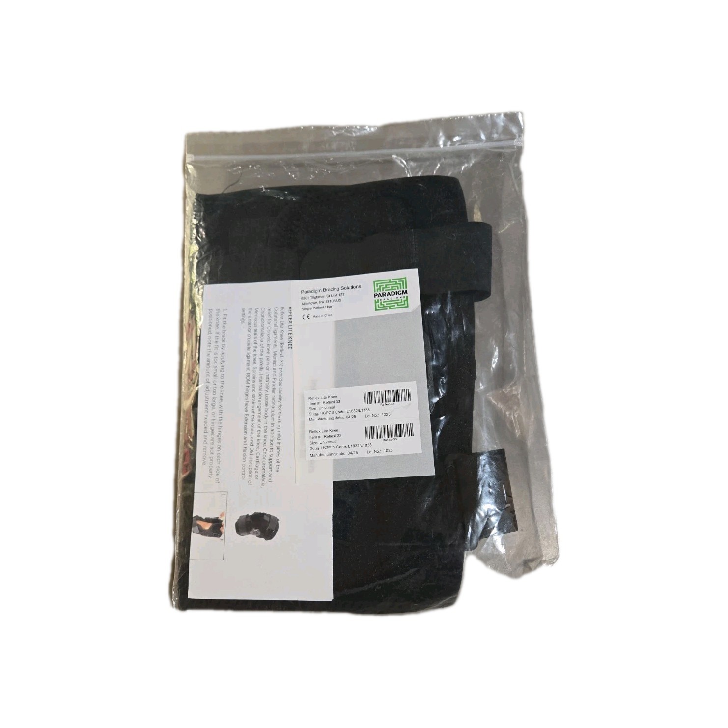 Knee Brace reflexl-33 lite universal hinged compression wrap neoprene!