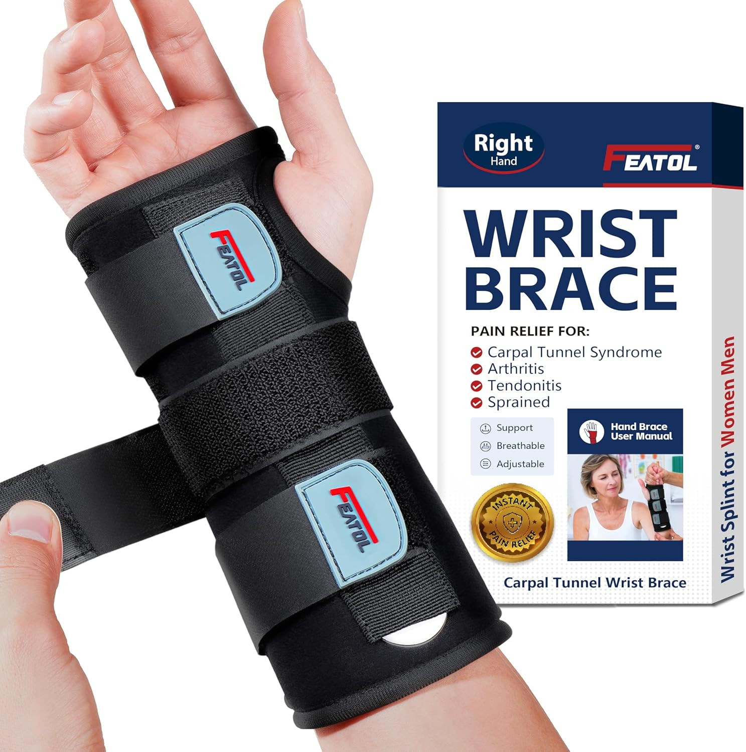 Wrist Brace Hand Brace, Carpal Tunnel Wrist Splint Night Support