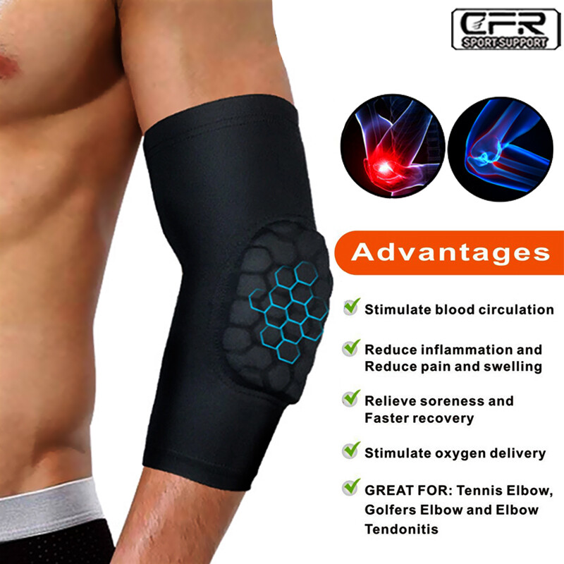 Honeycomb Pad Elbow Support Brace Compression Arm Sleeve Protection Men Women US
