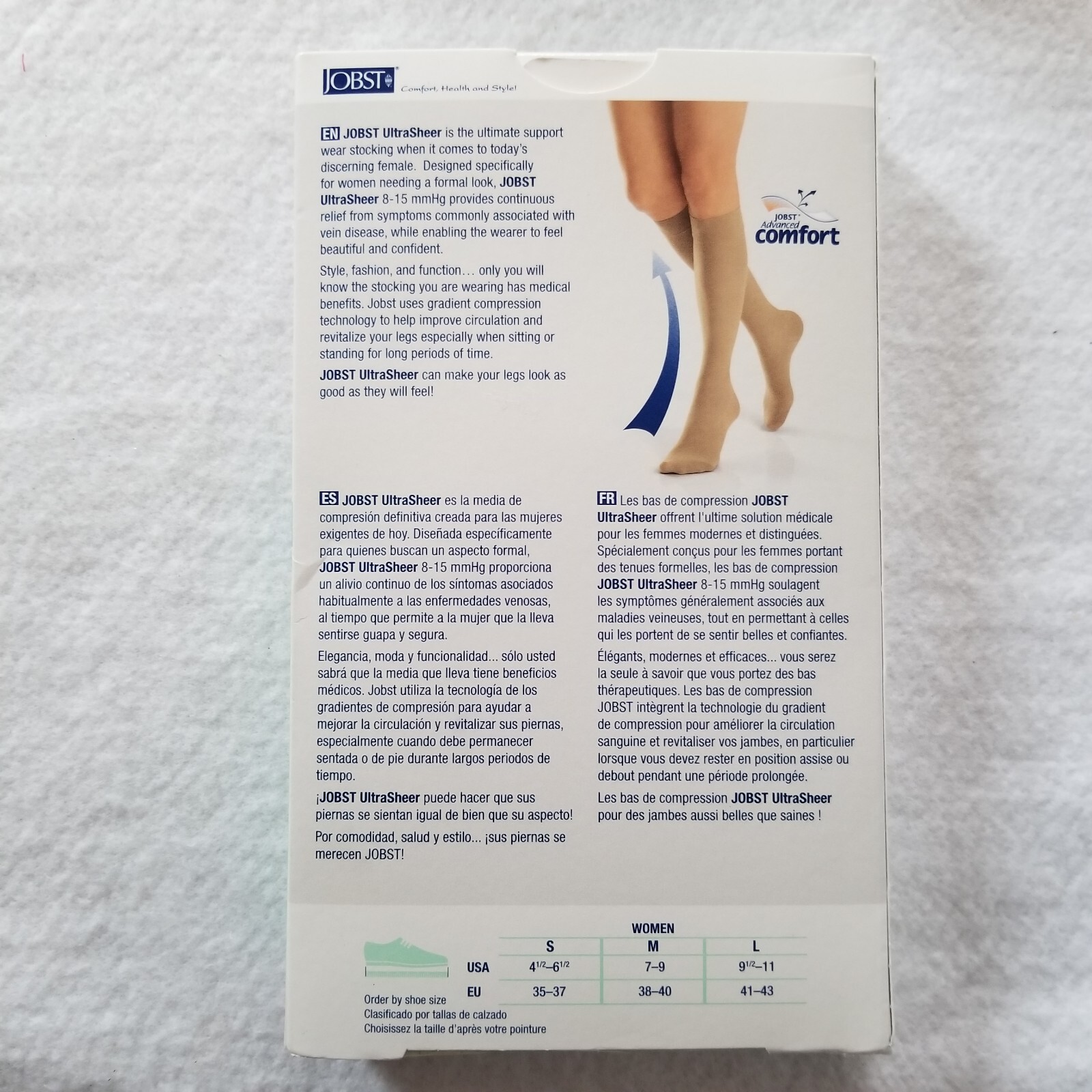 JOBST Women’s Size Medium Ultrasheer Thigh High 8-15mmHg Support Classic Black