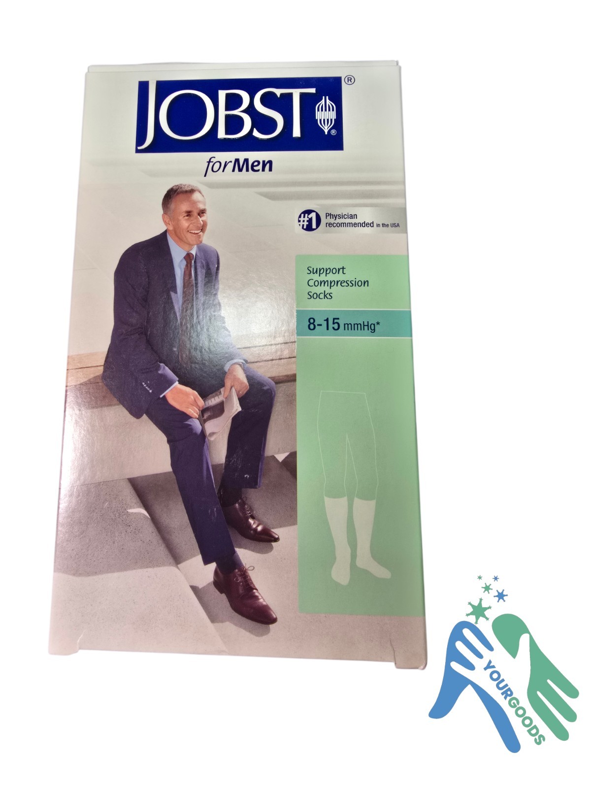 NEW Jobst For Men Compression Knee Closed Toes Socks 8-15 mmHg LARGE
