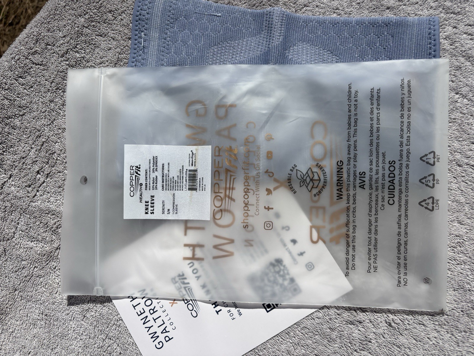 New Copper Fit Gwyneth Paltrow Collection Knee Sleeve S/M