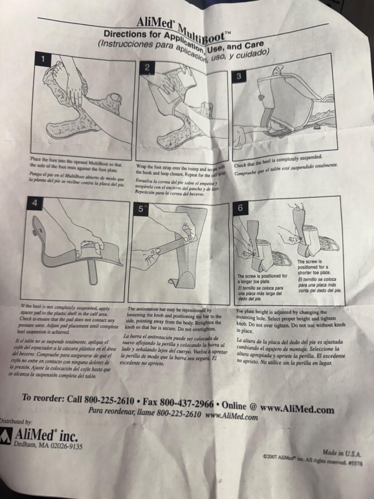MULTIBOOT AliMed Inc .Sherpa style Comfort M/ L Size With Instruction
