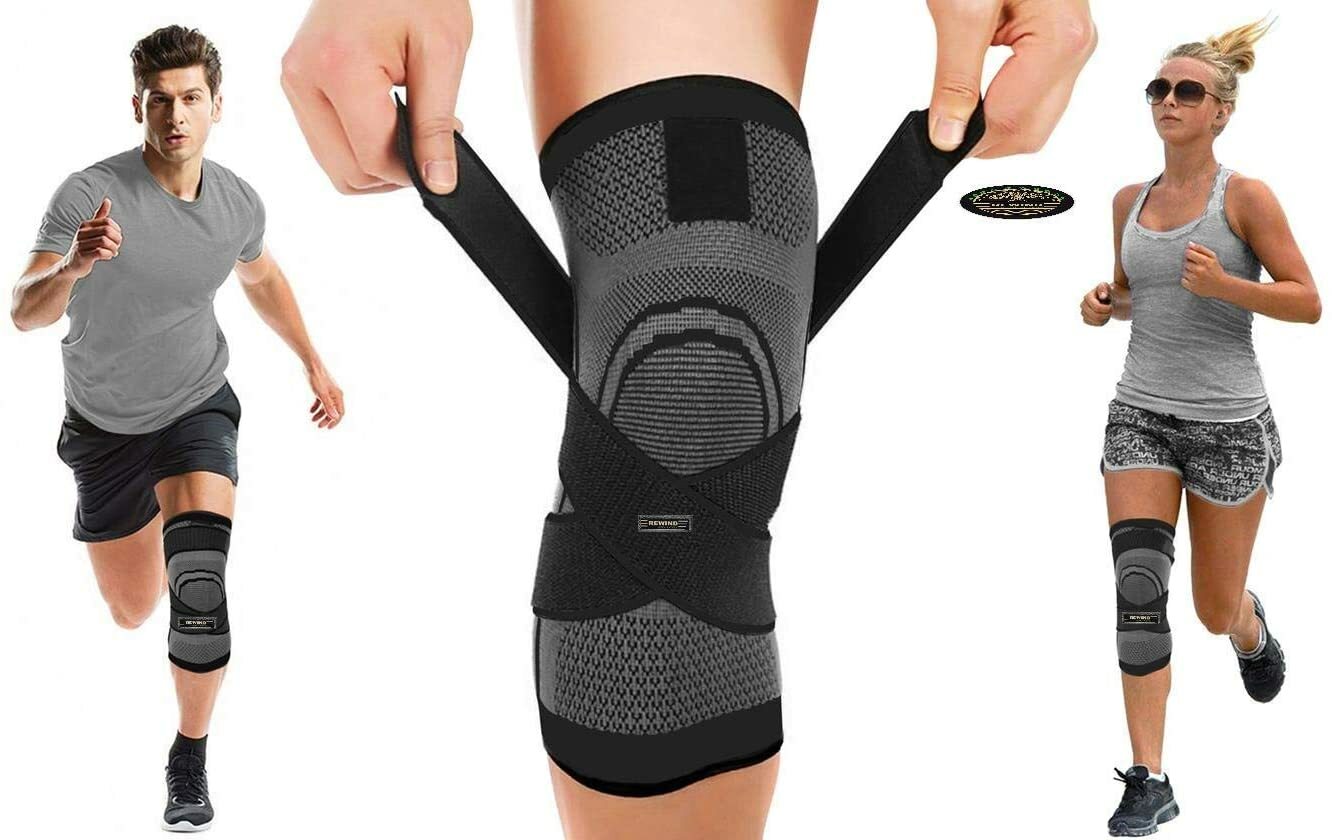 Knee Brace Compression Sleeve Support DCF Cross Wraps Anti-Slip Firm Grip – Prev