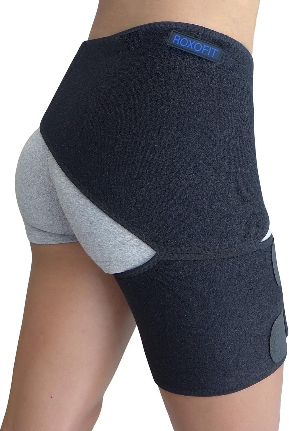 ROXOFIT Hip Brace for Sciatica Pain Relief – Thigh, Groin, Medium, Black