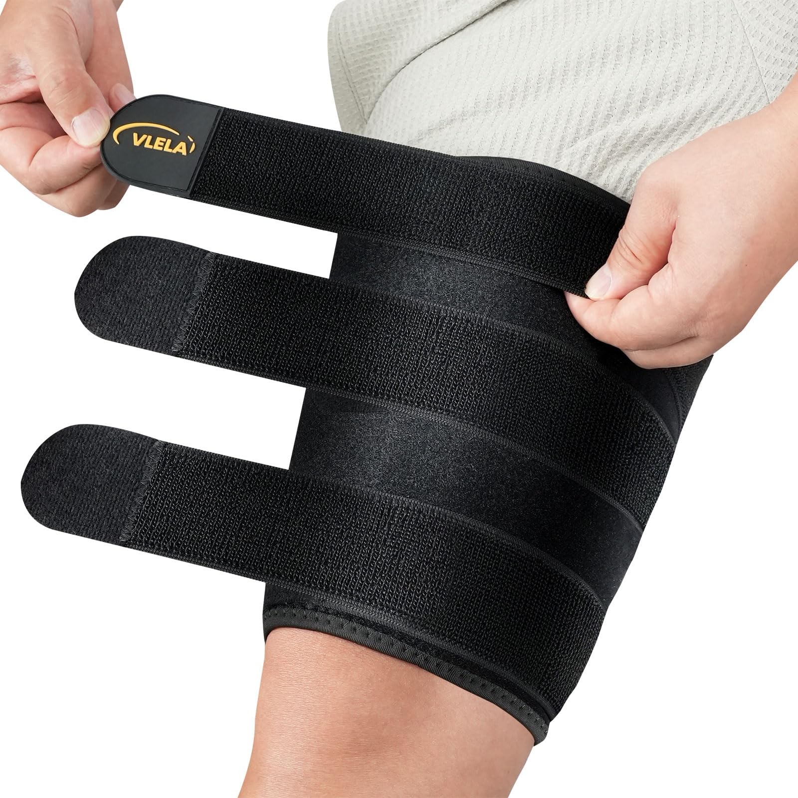 Hamstring Compression Sleeve with 3 Adjustable Straps,Thigh Compression Sleev…