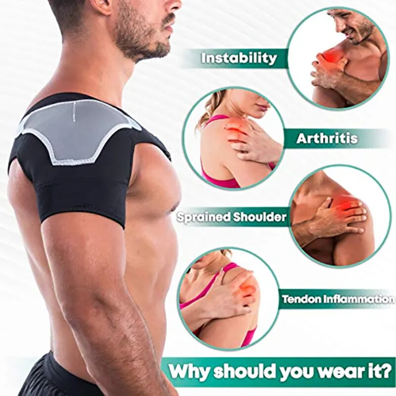 Shoulder Brace Support Compression Sleeve Adjustable Rotator Cuff Pain Relief