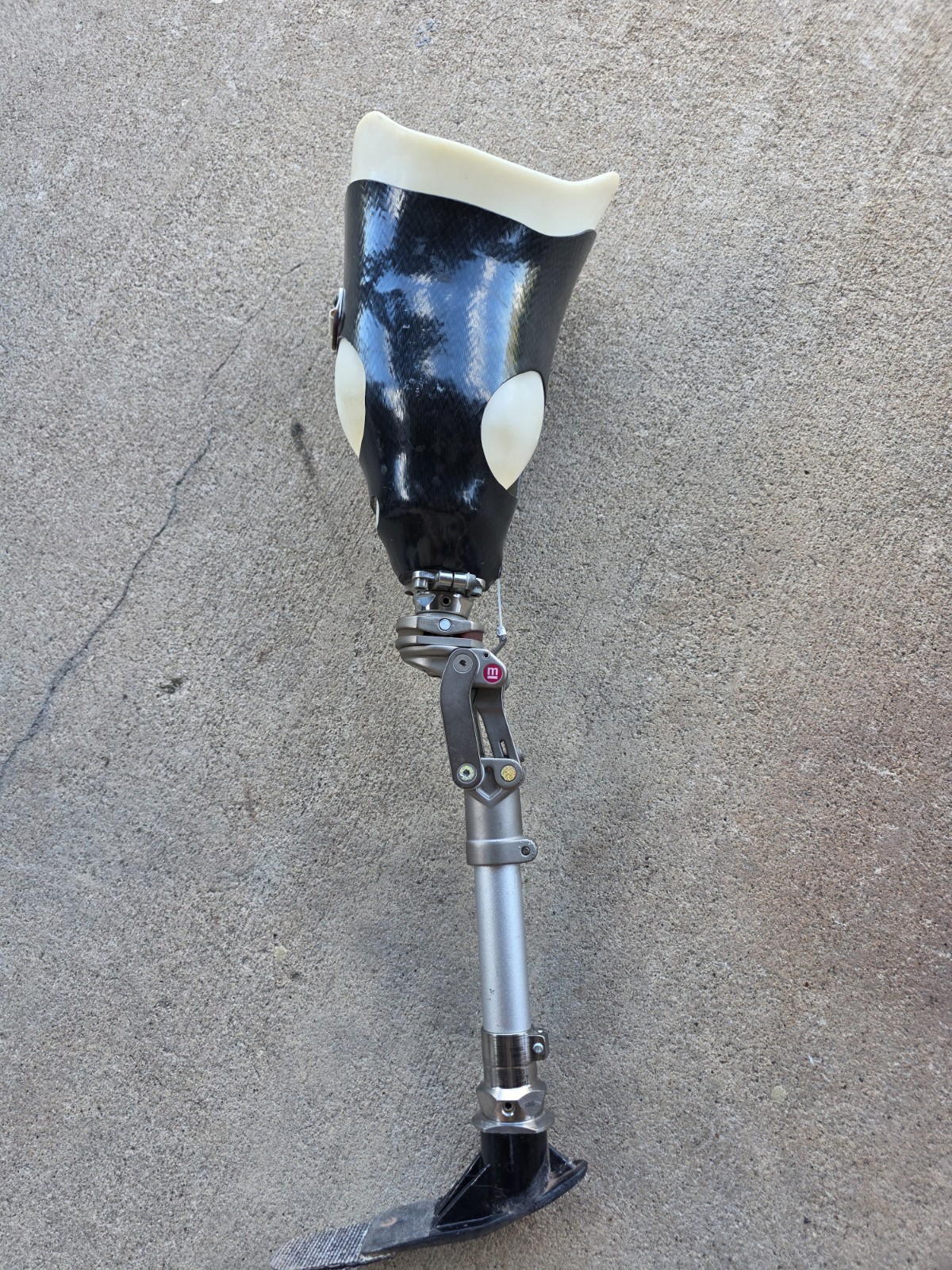 Prosthetic leg- Titanium shaft with real carbon fiber.