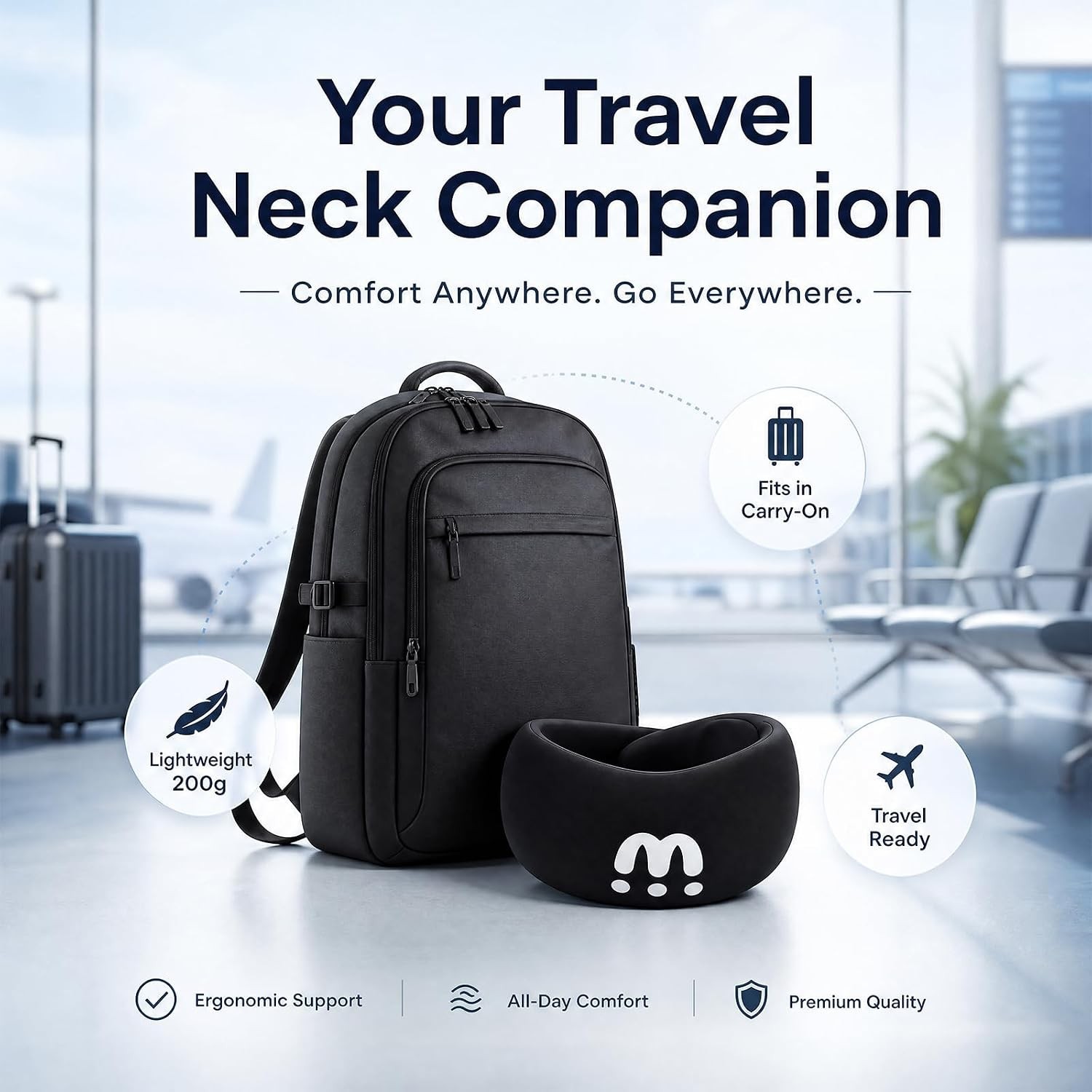Neck Brace Cervical Collar with Ice Silk Fabric, Ergonomic V-Shape Neck Support
