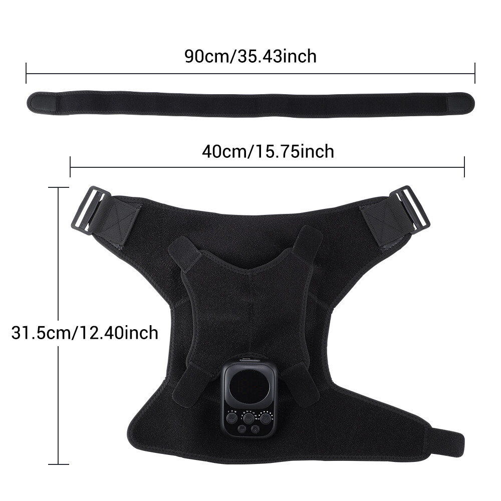 Electric Cordless Heated Shoulder Brace, Shoulder Heating Pad Wrap with Massage