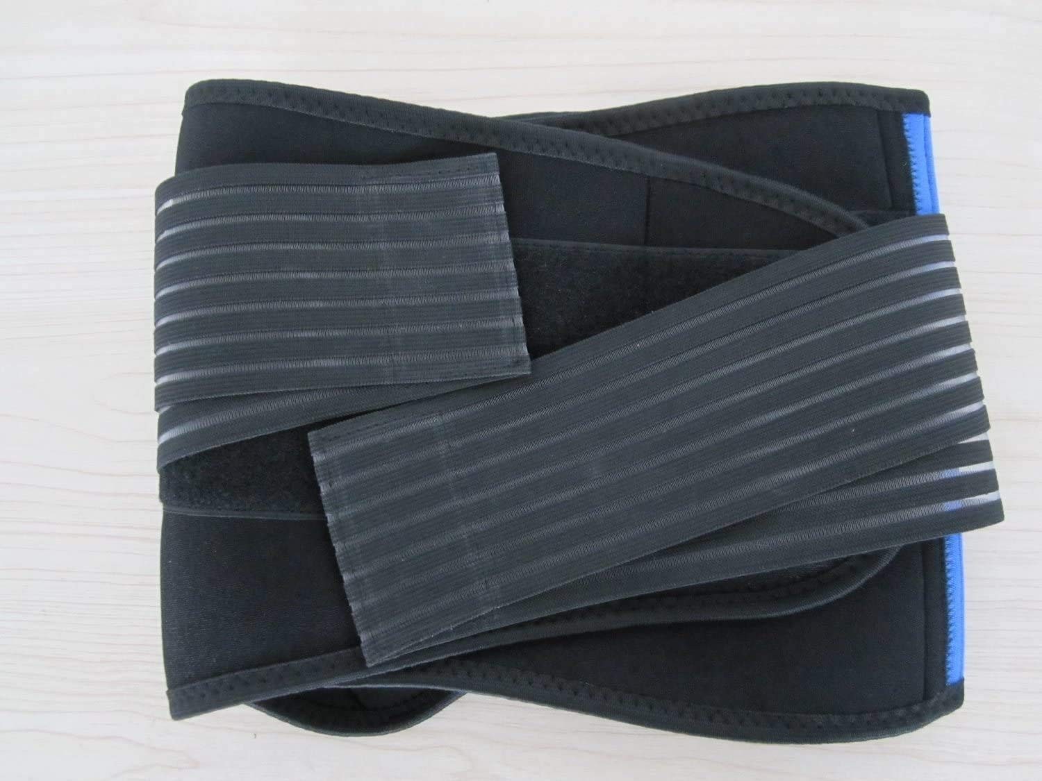 WONFAST Lumbar Back Support Brace Waist Trainer Belt 6X-Large 58-62 Black/Blue