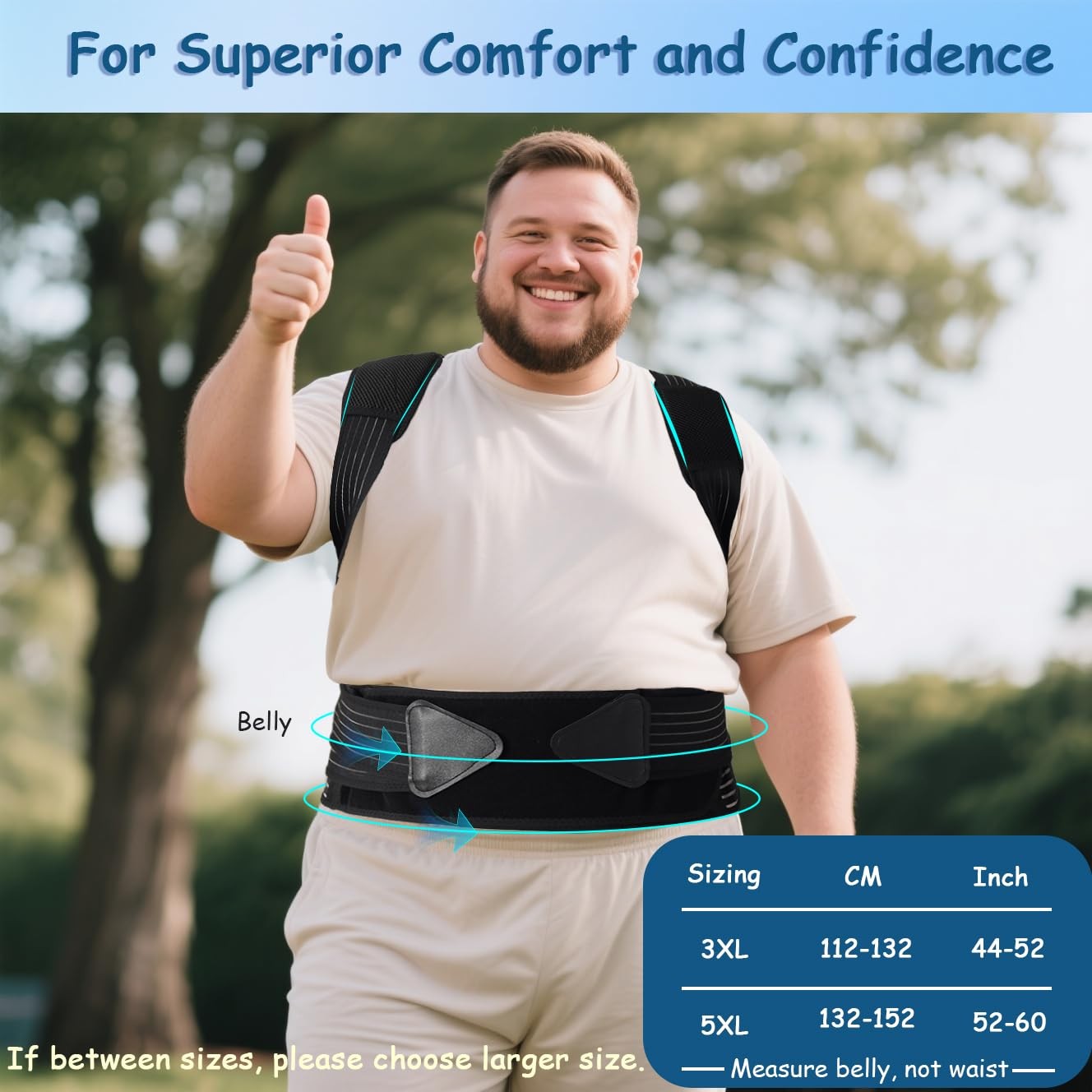Plus Size Posture Corrector for Women & Men, Adjustable XXXXX-Large, Black