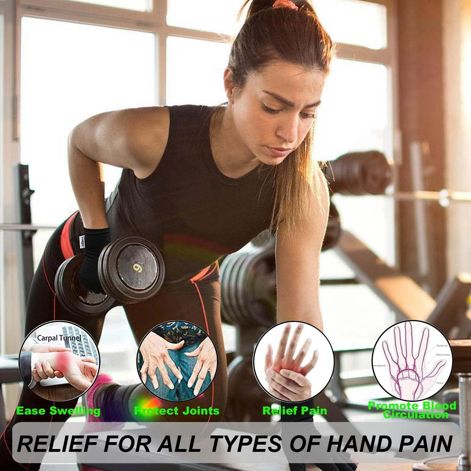 2 Pairs Arthritis Compression Gloves for Arthritis, Rheumatoid, Carpal Tunnel