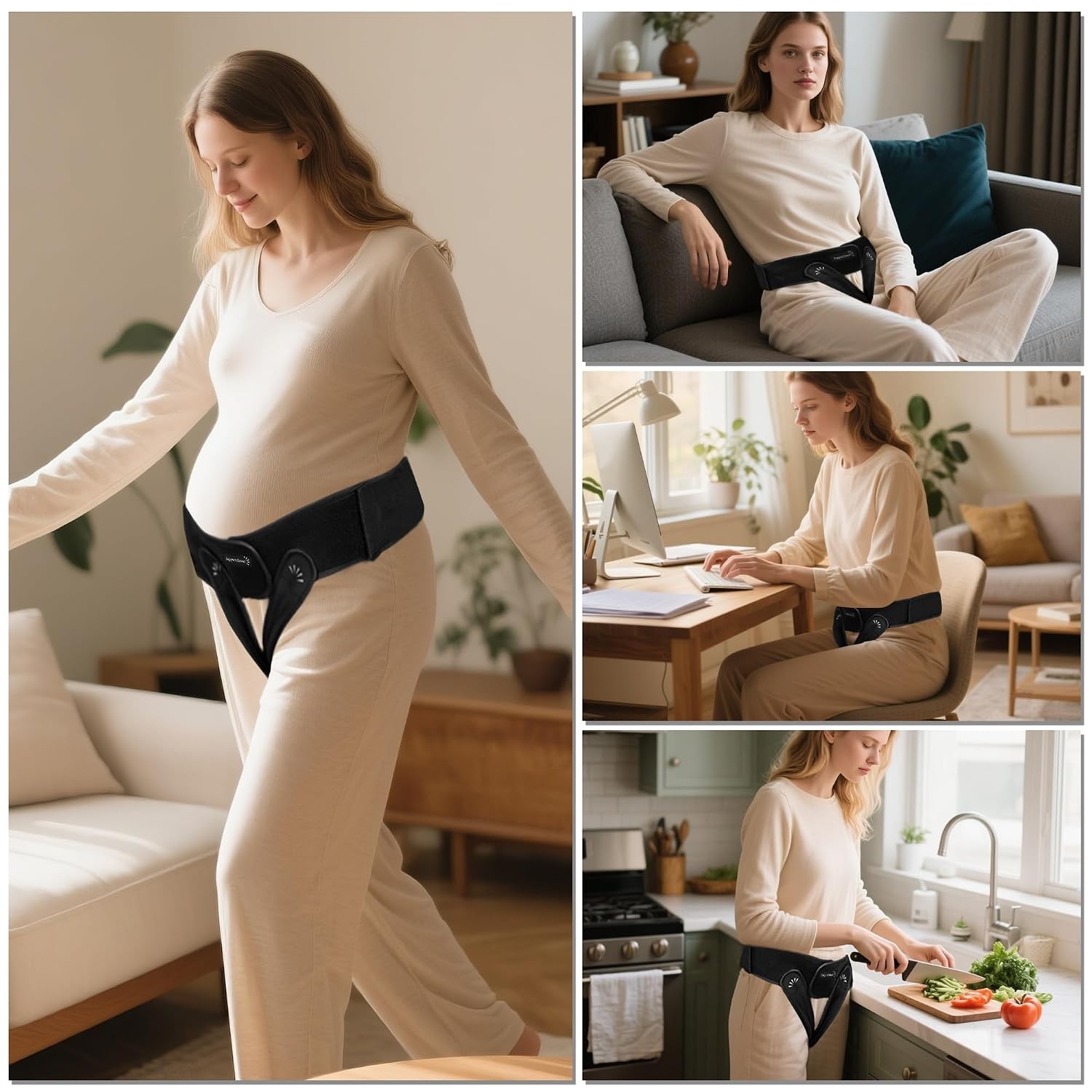 Adjustable Pregnancy Maternity Belt Pelvic Support Hip Relief Black Small Medium